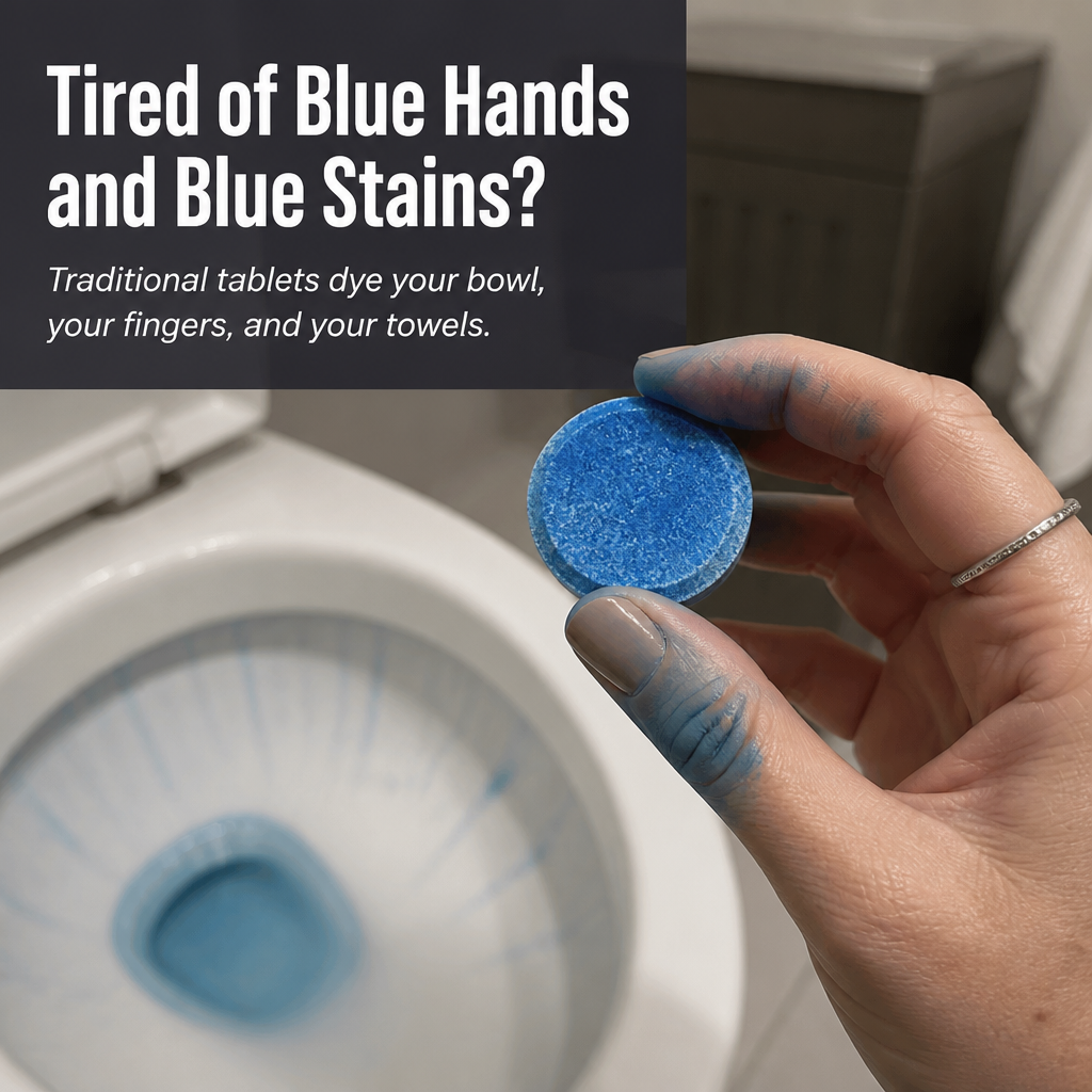 AquaPure™ — Cleans with Every Flush for 60 Days, No Blue Marks, No Scrubbing