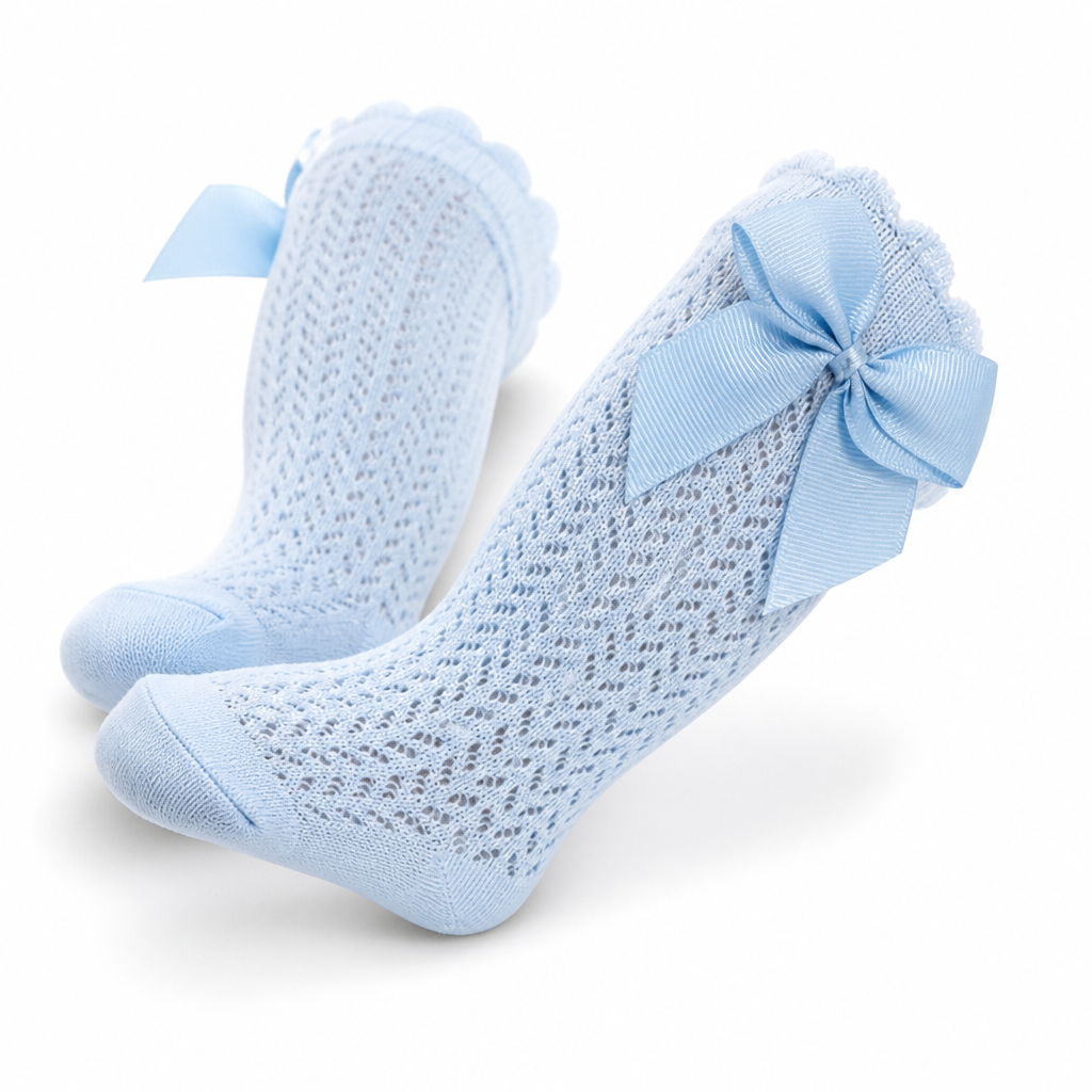 Soft Breathable Cotton Baby Socks With Large Bow