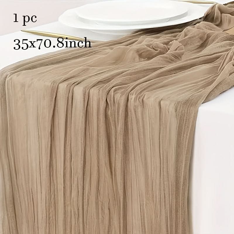 Crinkled Cheese Tablecloth for Stylish Boho and Holiday Decor