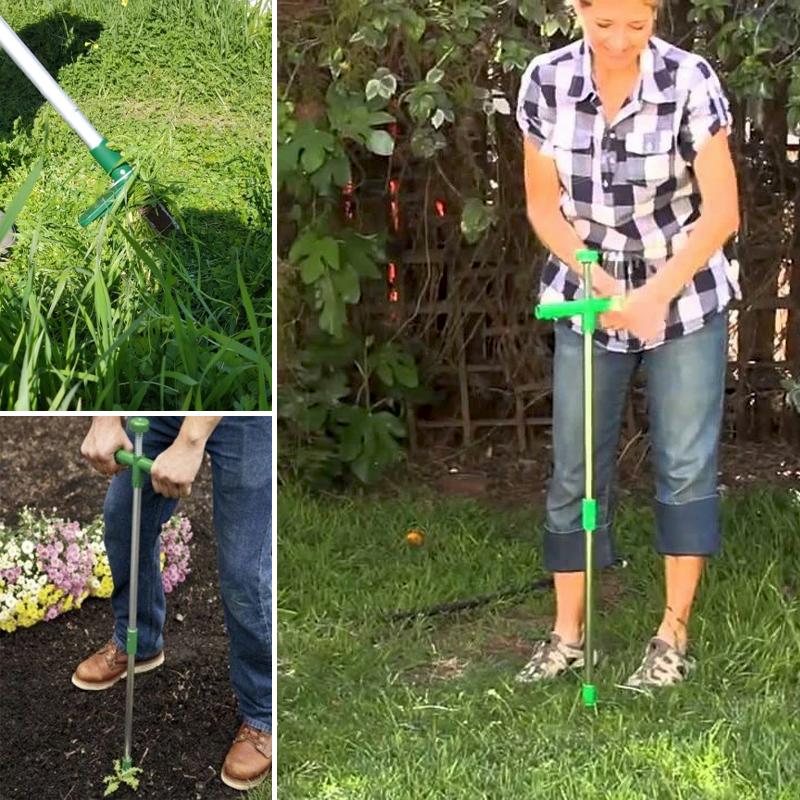 Foot Pedal Weed Remover with Triple Steel Claw Design