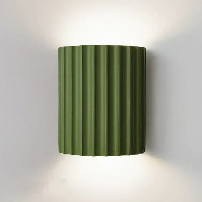 Modern Ribbed Shade Wall Light – Resin Fixture for Stylish Interiors