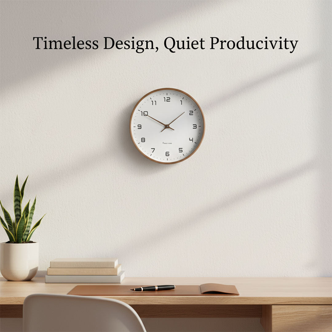 Wooden Wall Clock in Minimalist Design – Silent Operation