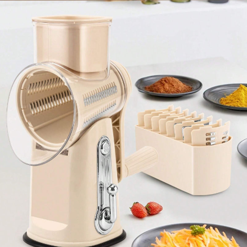 Multi-Blade Food Shredder - Rotary Grater for Cheese and Vegetables