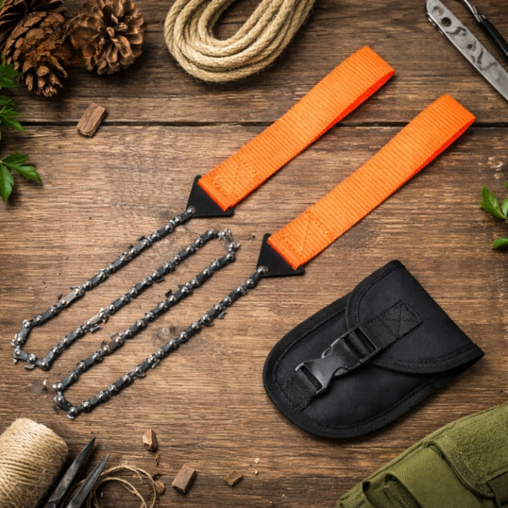 Foldable Survival Chainsaw with Fire Starter – Compact Design
