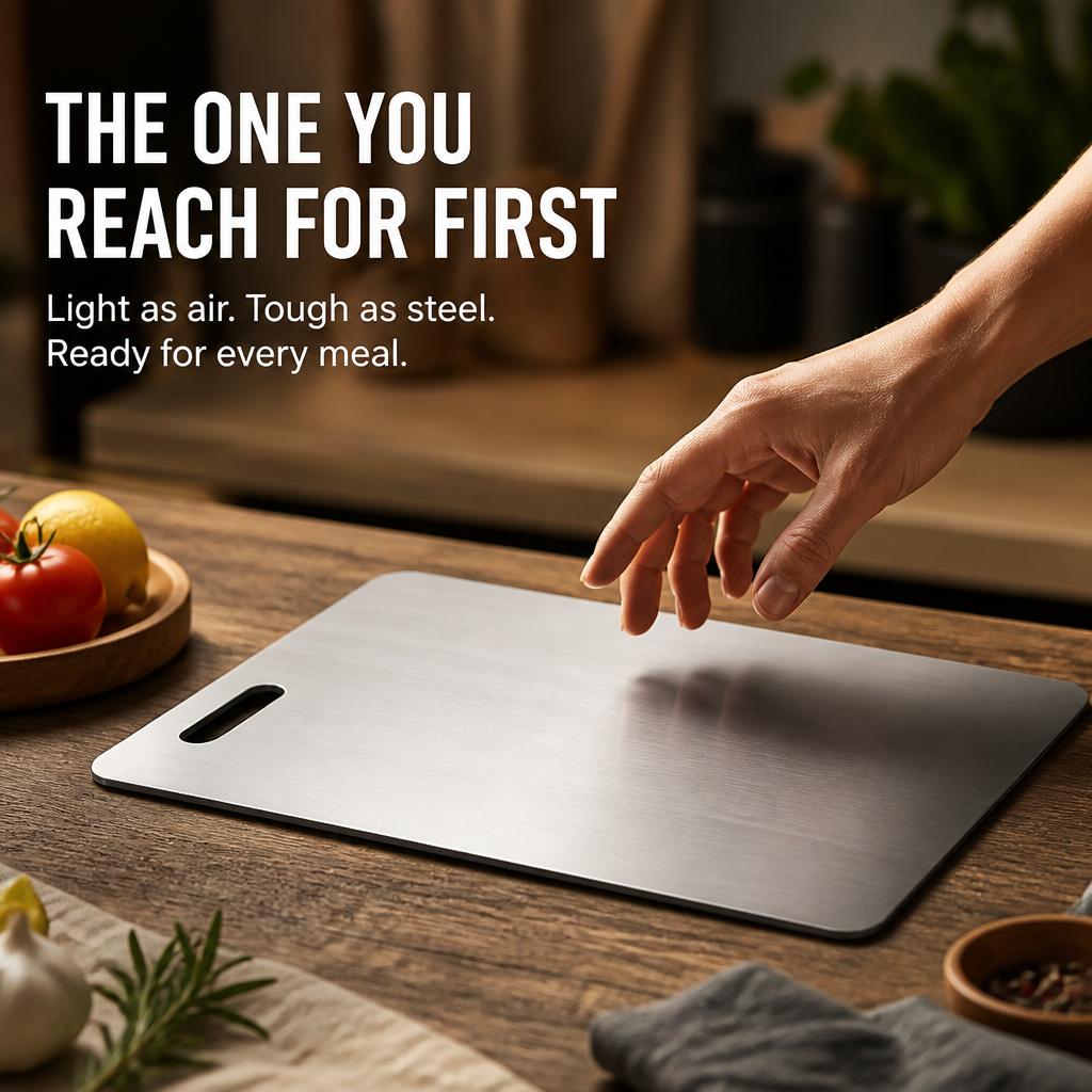 PureCut™ Titanium Cutting Board — Cut Clean, Cook Confident, Live Healthier Every Day