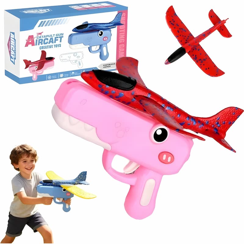 Foam Plane Launcher Featuring Dinosaur Design