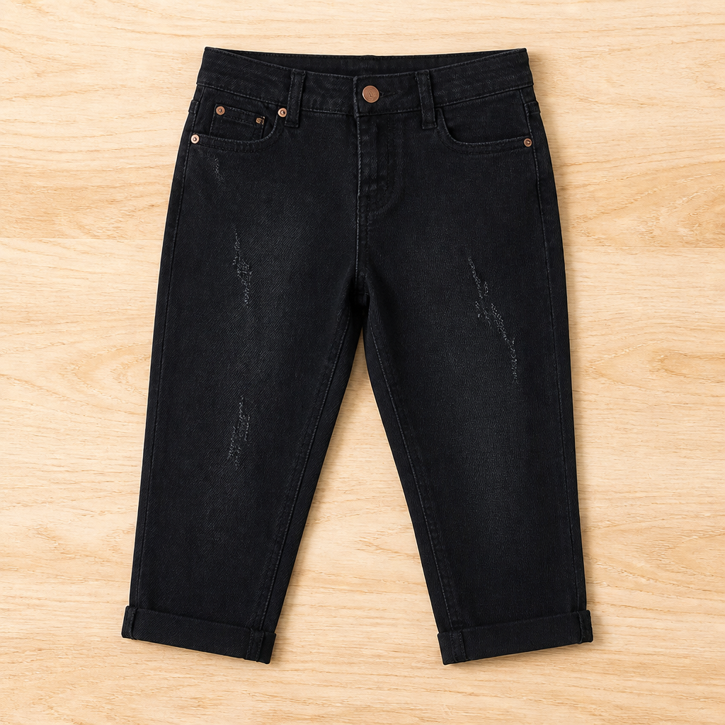 ArdenVibe™ Distressed Capris — Embrace Every Curve with Effortless Edge and All-Day Comfort