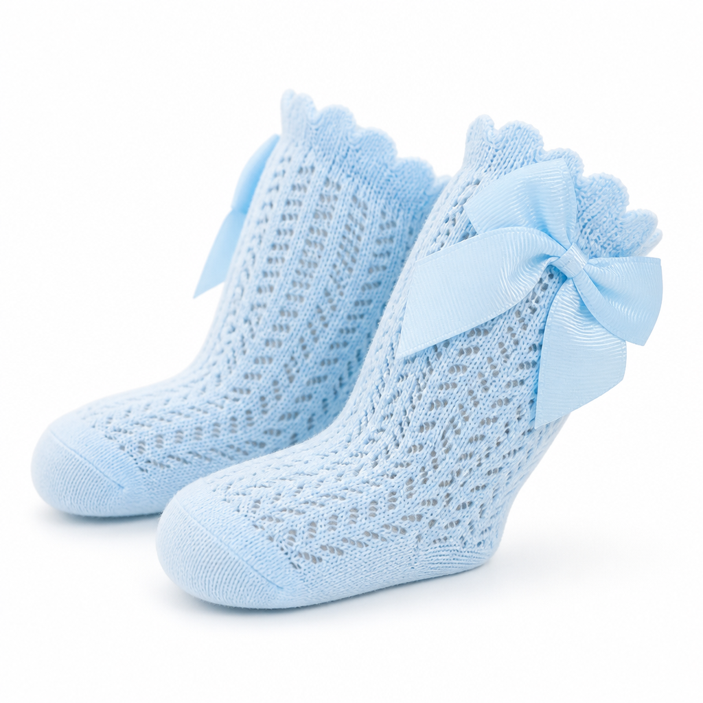 Soft Breathable Cotton Baby Socks With Large Bow