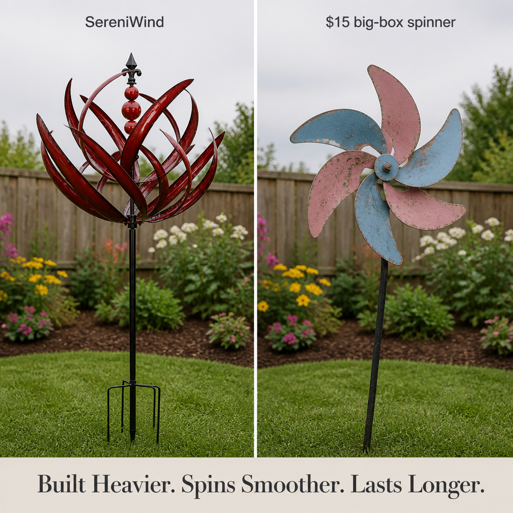 SereniWind™ — See the Softest Breeze Unfold a Gently Turning Metal Lotus