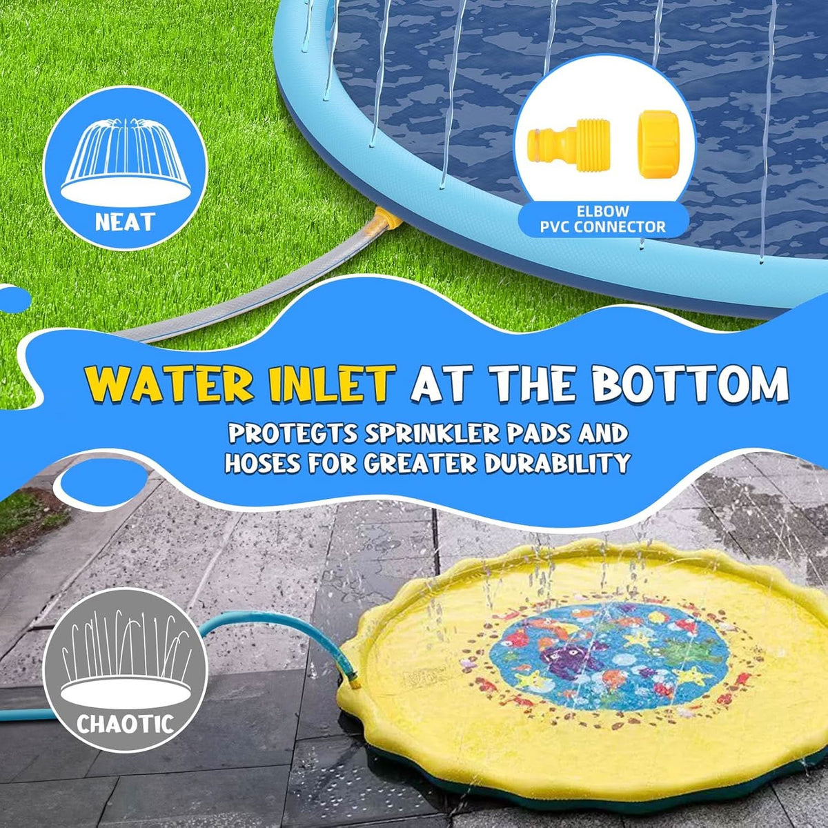 Large Inflatable Splash Mat for Water Play & Dog Cooling in the Backyard