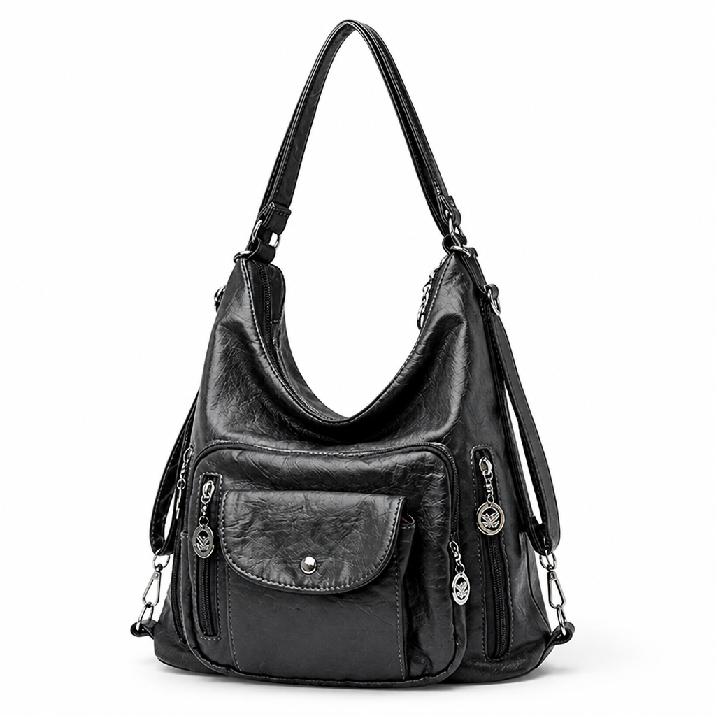 Supple Leather Convertible Tote Bag (Magnetic Closure)