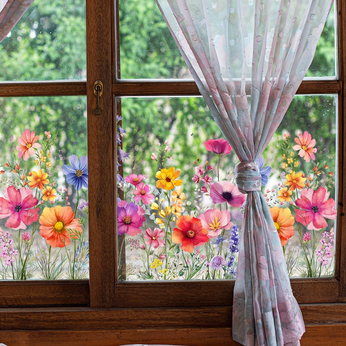 Floral and Butterfly Window Decals – Nature-Inspired Design