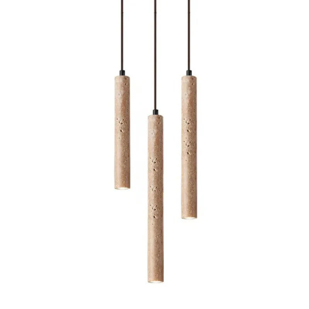 Travertine LED Hanging Light – Minimalist Wabi-Sabi Style, Warm White