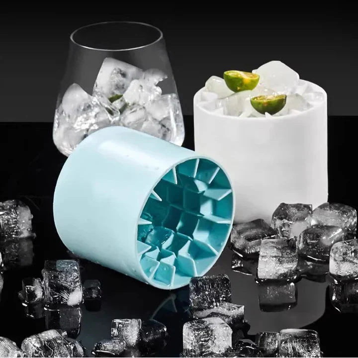 Ice Cube Tray in Silicone with Cover – Makes One Full Cup at a Time