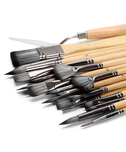 7 Brush Shapes and Palette Knife – 24-Piece Makeup Brush Set with Case