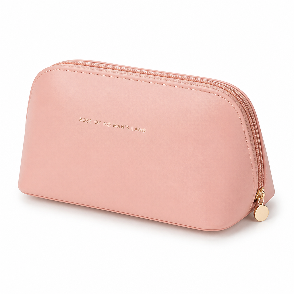 Waterproof PU Leather Zip-Closure Travel Makeup Organizer