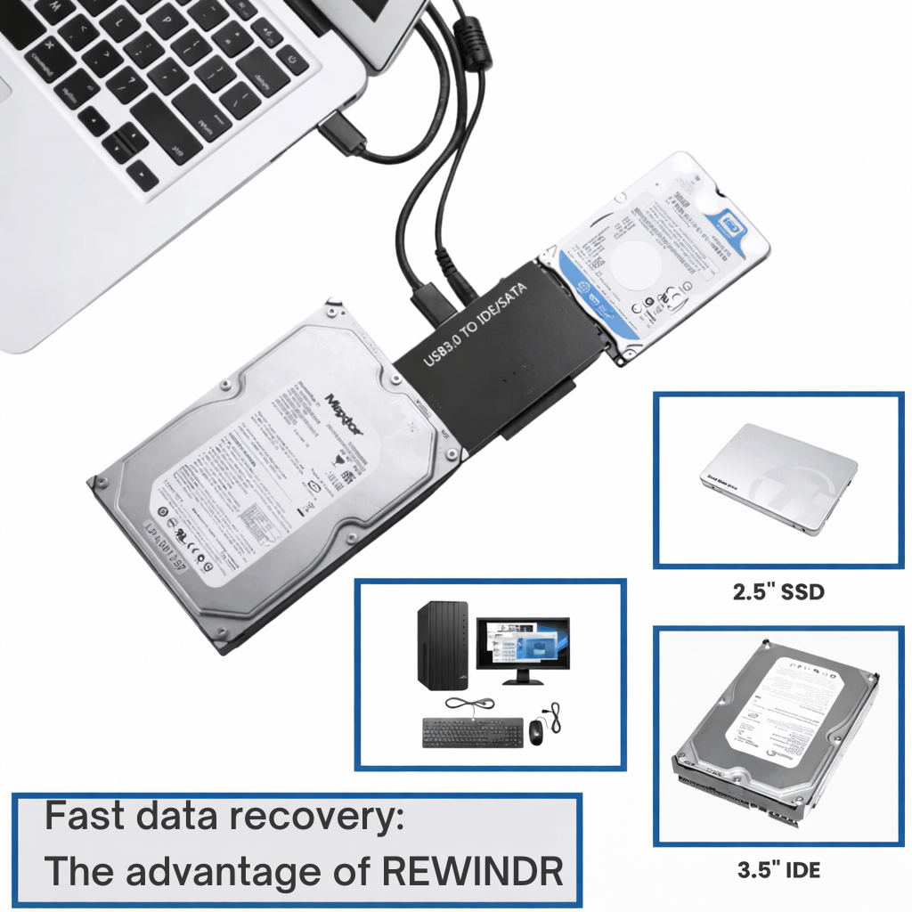 Hard Drive Converter USB | IDE & SATA Interface | Fast Data Transfer | RecoverPro