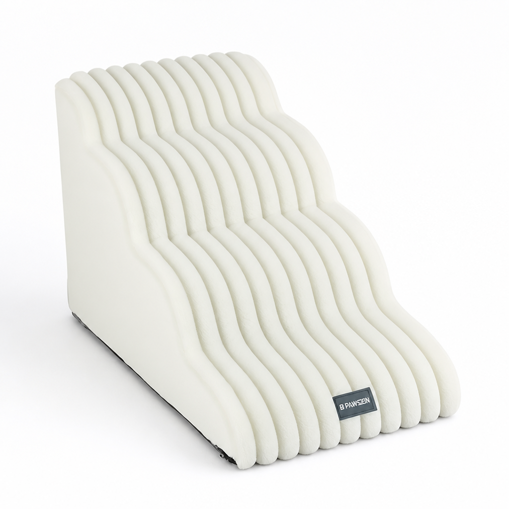 Plush Non-Slip High-Resilience Sponge Dog Stairs (Removable Washable Cover)