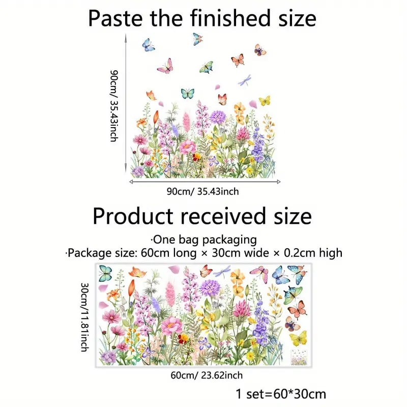 Floral and Butterfly Window Decals – Nature-Inspired Design