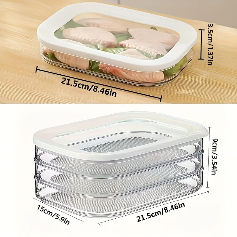 Stackable Food Storage Bins for Organizing Refrigerator and Freezer