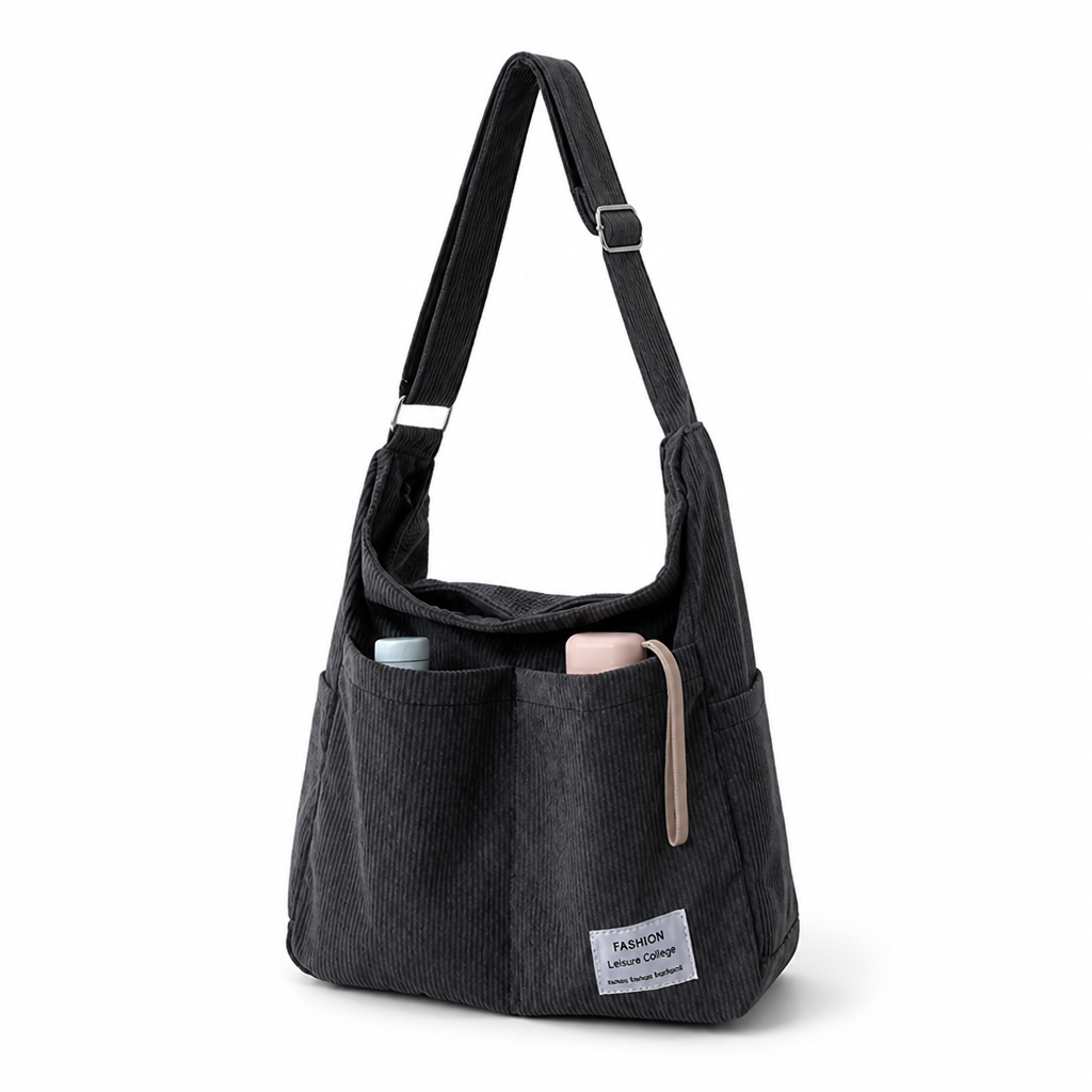 Durable Canvas & Adjustable Leather Strap Crossbody Bag