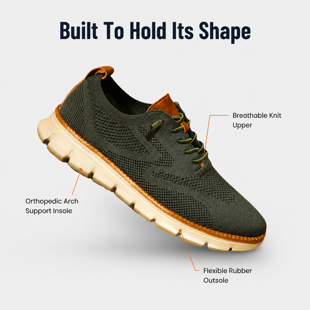 StrideAura™ – Breathable Knit Walking Shoes with Orthopedic Arch Support