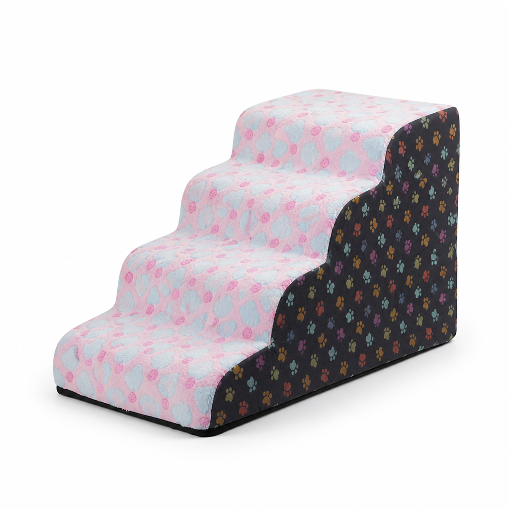 Plush Foam & Non-Slip Pet Stairs (Removable Washable Cover)