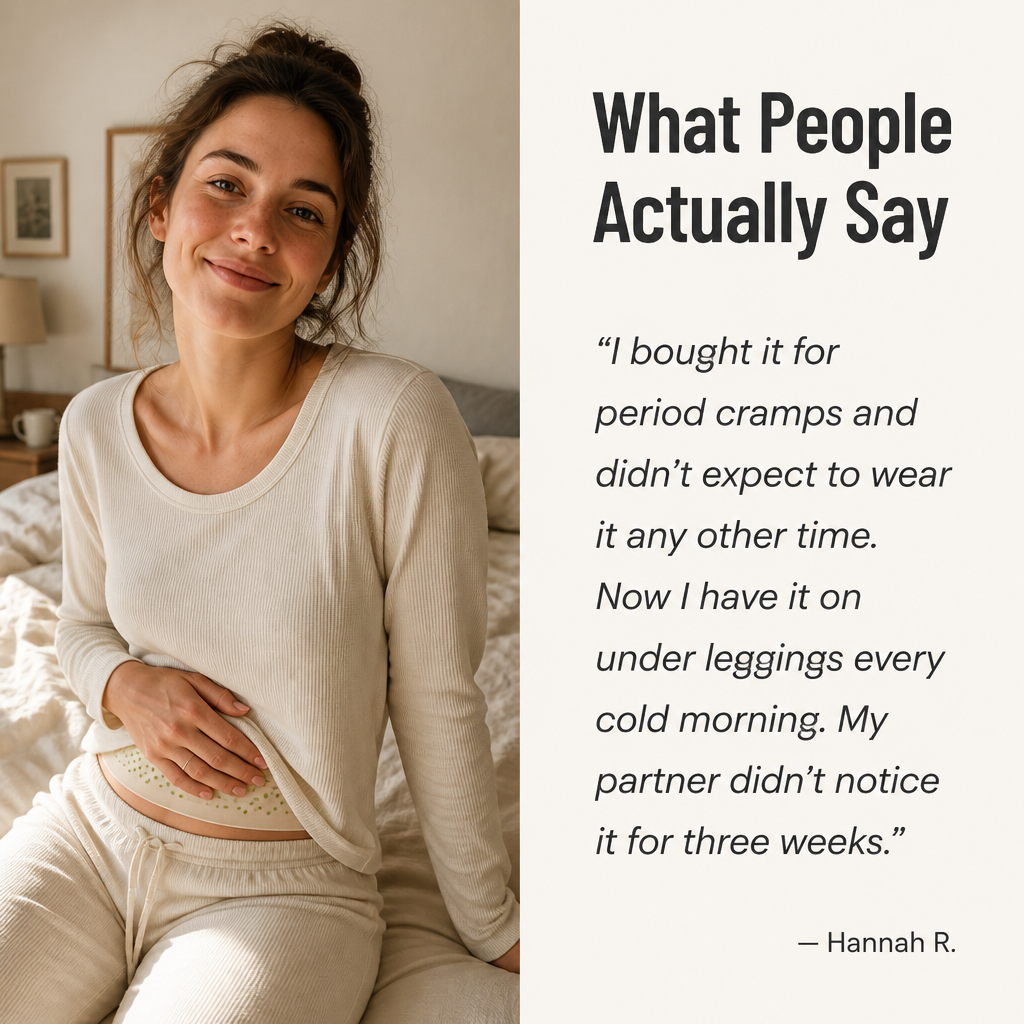 VivantaWrap™ — Envelop Your Belly with Mugwort Warmth, Ditch the Cords and Bulk