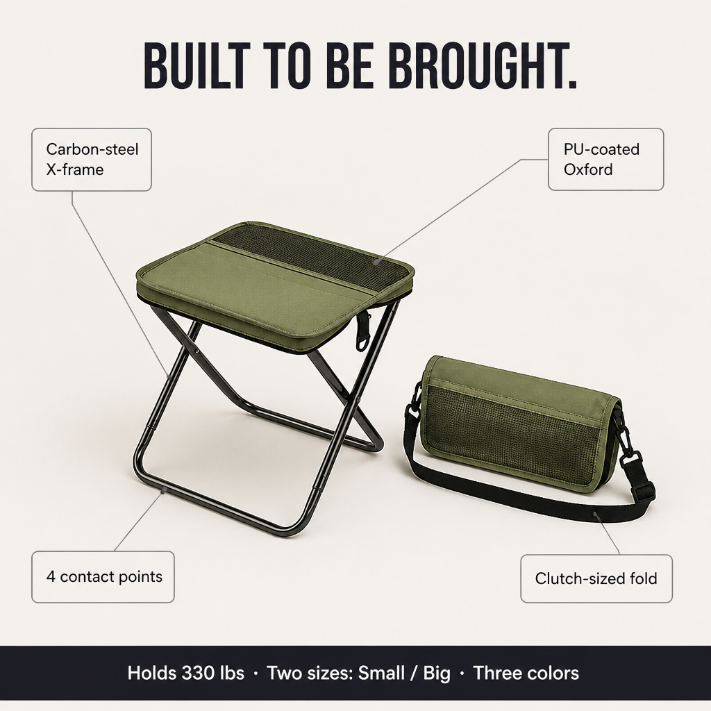 TerraSeat™ — Tote a 330 lb Seat That Collapses Into Your Daypack