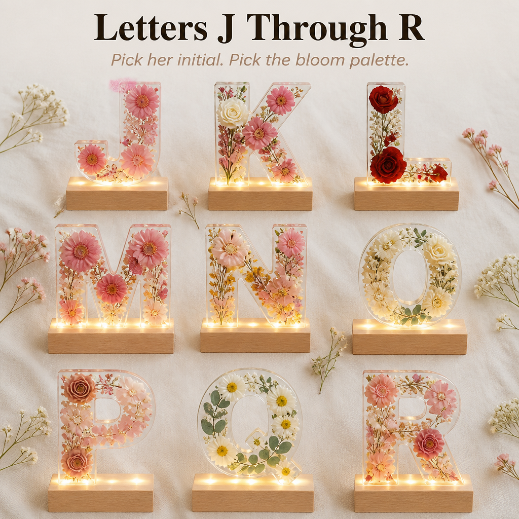 LumiFleur™ — Encapsulate Genuine Dried Blooms Within a Radiant Letter Crafted Just for Them