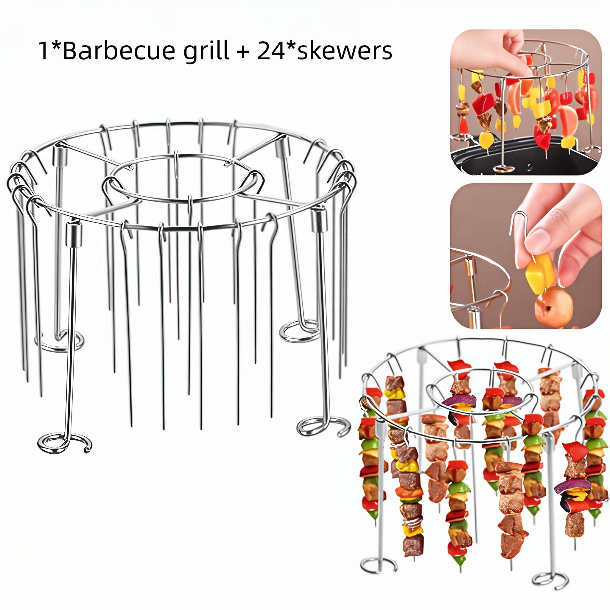 Vertical Skewer Rack Set in Stainless Steel for Grilling
