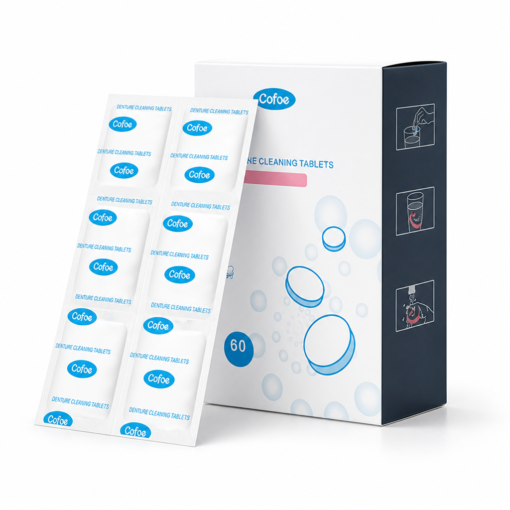 Effervescent Stain-Removing Denture & Retainer Cleaning Tablets (Multiple Pack Sizes)