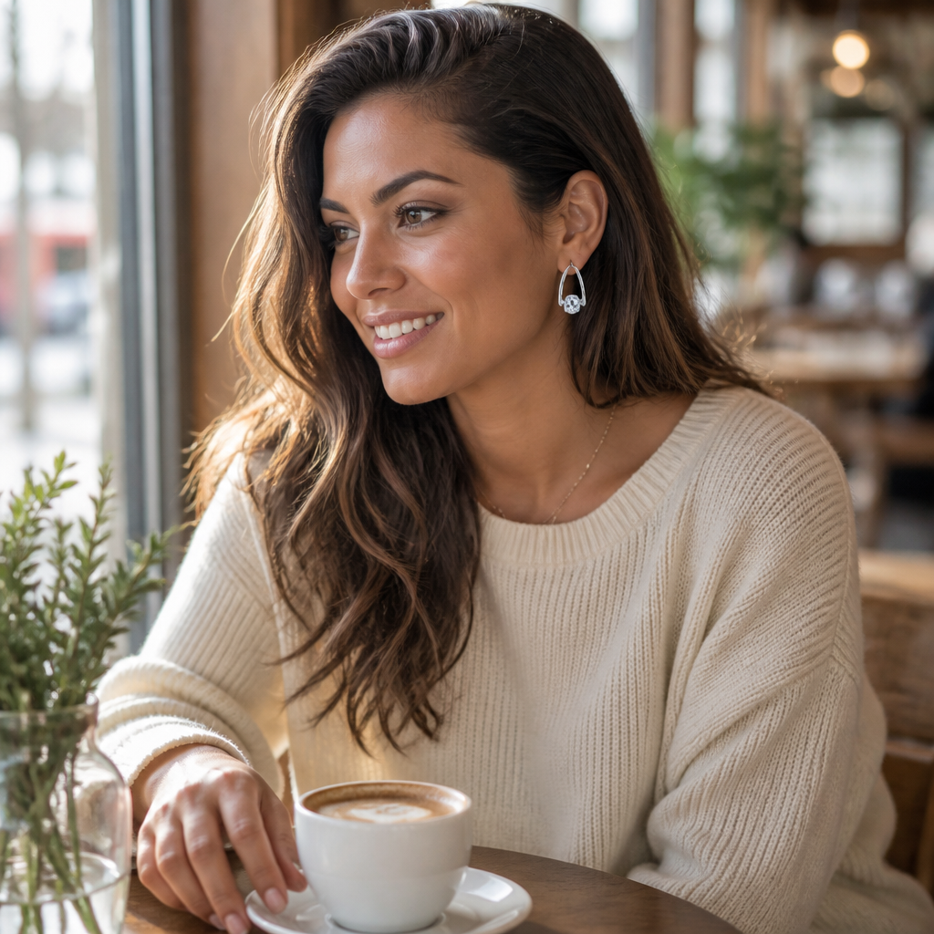 Lumelle™ – Solitaire Crystal Drop Hoop Earrings