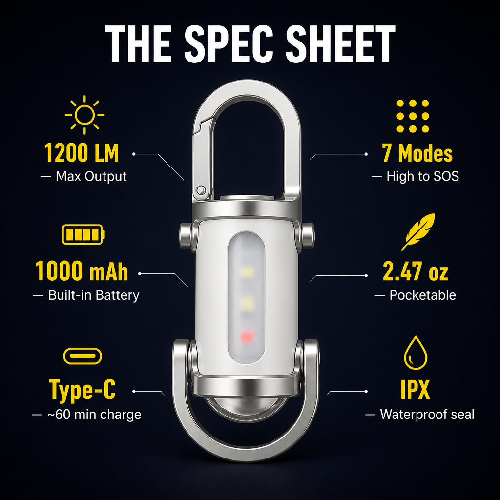 ValorBeam™ — Keep a 1200-Lumen Flashlight and Phone Charger with You on Your Keys