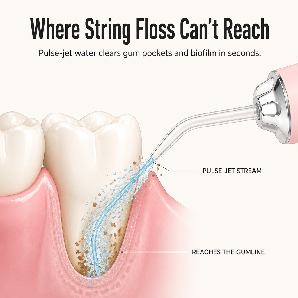 HydraPulse™ — Eliminate Plaque & Bleeding-Gum Buildup Between Narrow Teeth Instantly
