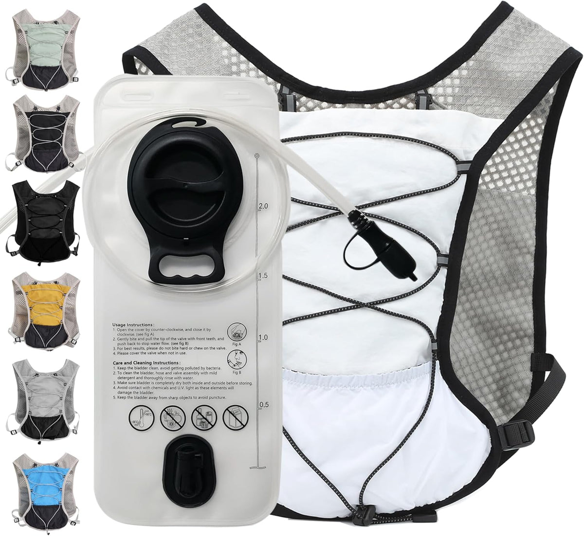 Water Backpack for Hiking and Running - 2L Hydration Vest