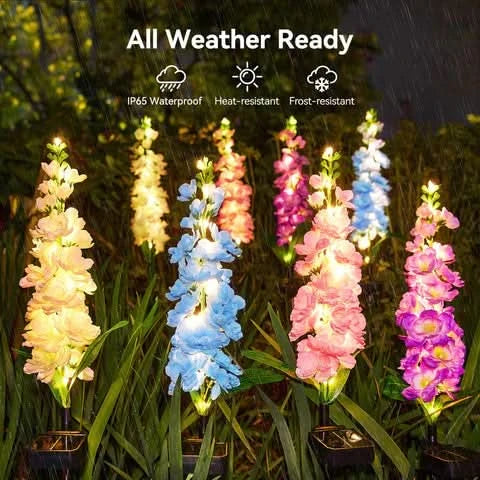 Solar Delphinium Outdoor Decorative Lights for Gardens