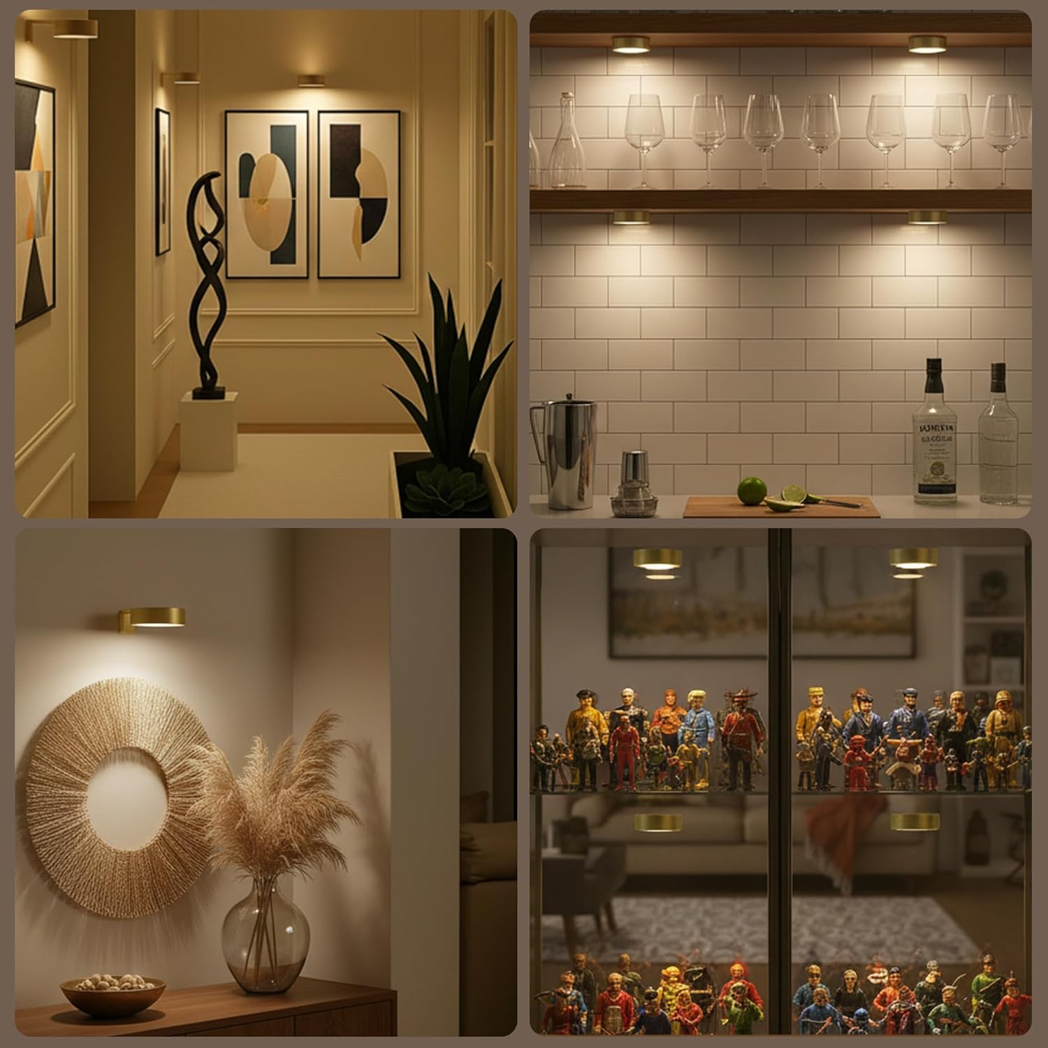 Remote-Controlled Wireless LED Wall Light – Magnetic, No Drill, Gold/Black