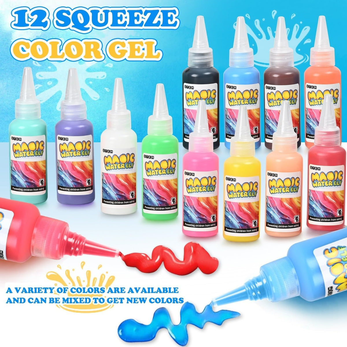 12-Color Water Gel Pet Craft Kit with Molds for Children