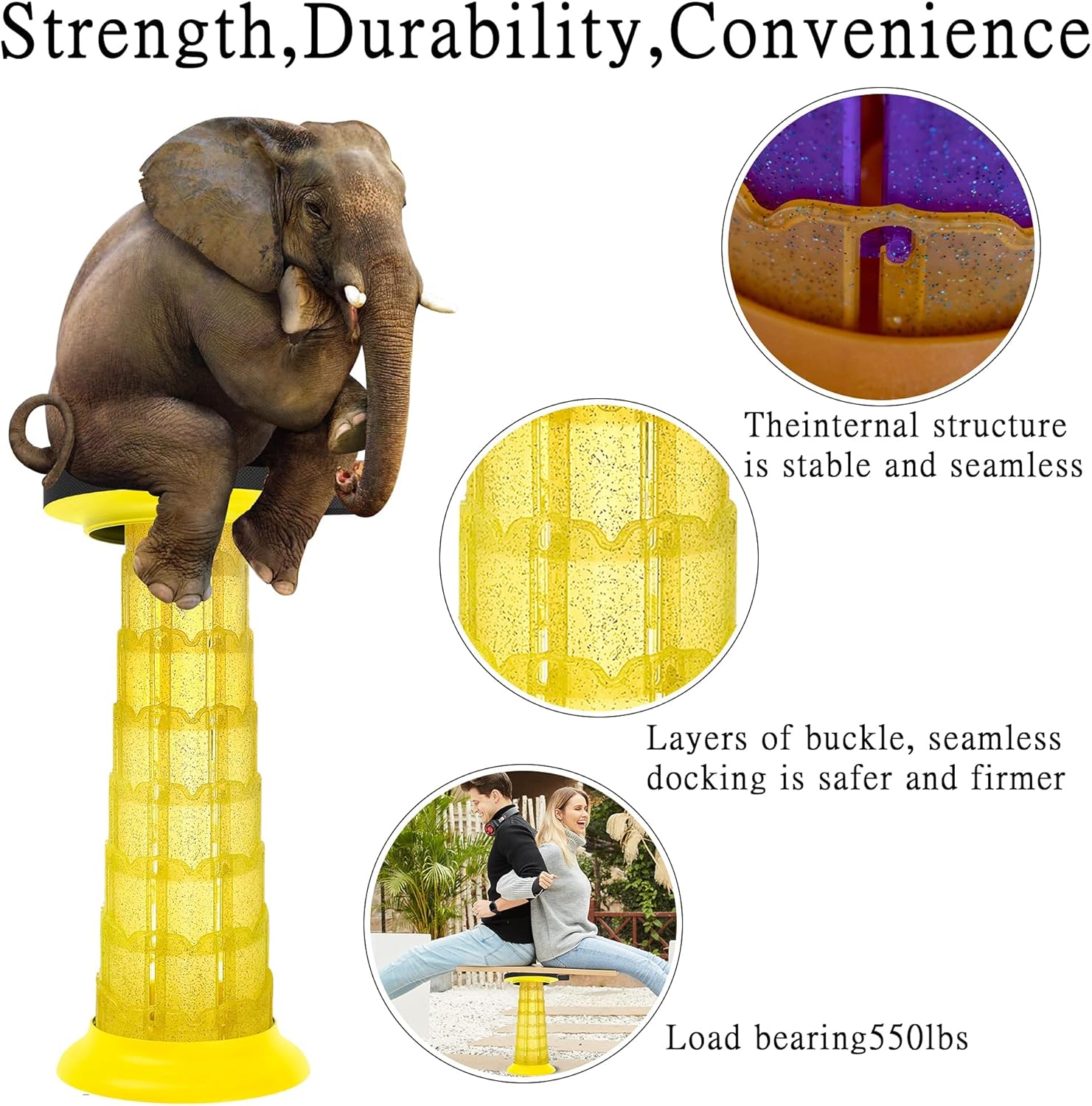 Folding Stool with Height Adjustment – Portable & Supports 200 kg