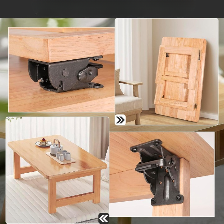 Folding Steel Table Set of 2 – Self-Locking, Supports up to 225 kg