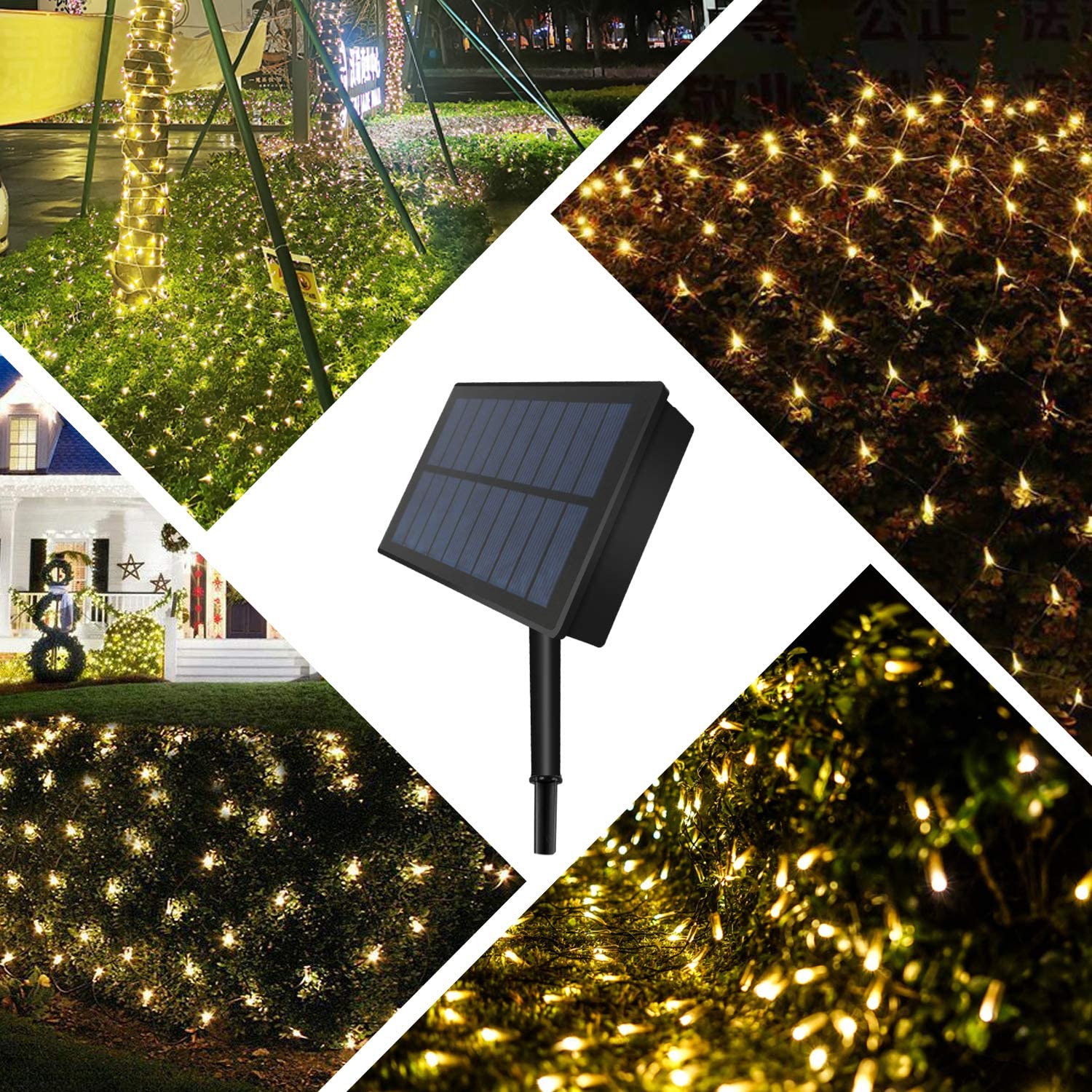 LED Solar Lattice Light with Net Design for Outdoor Garden and Patio