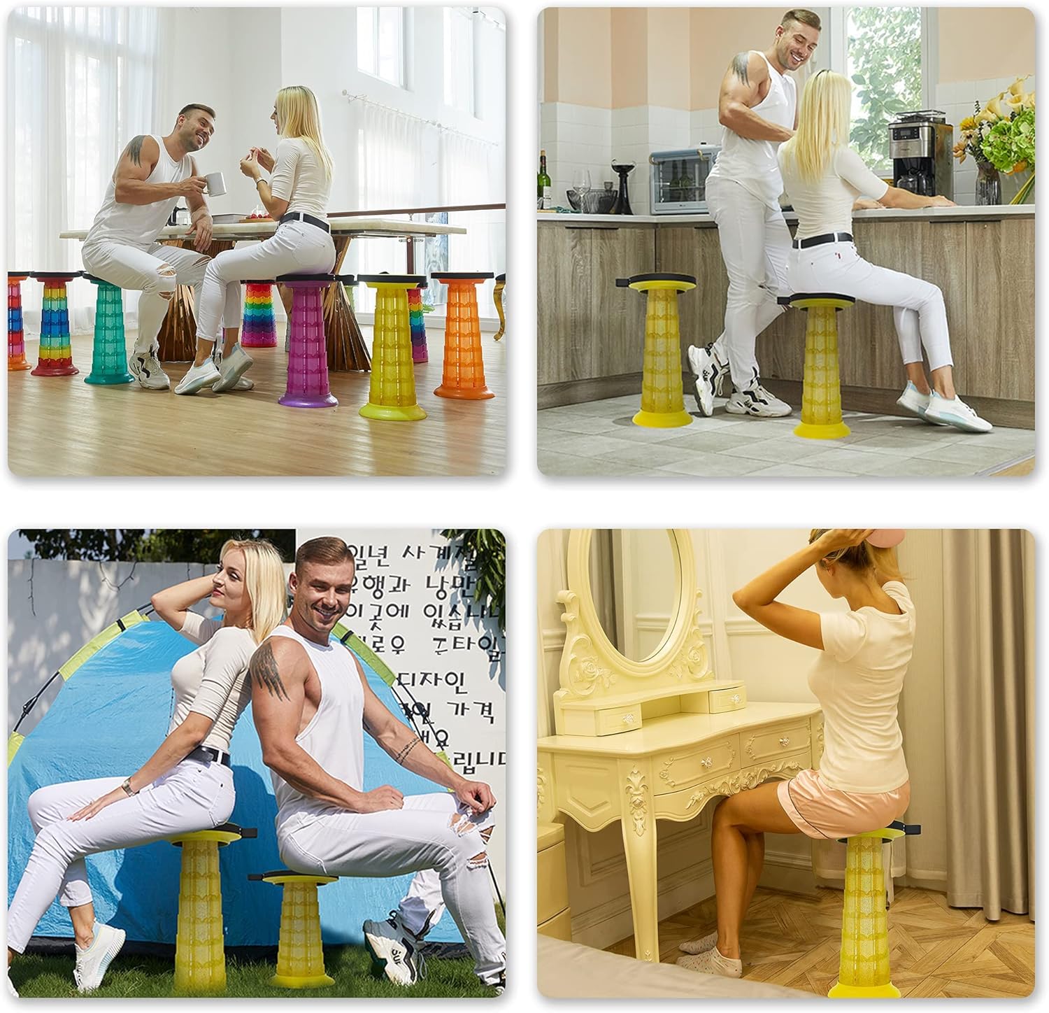 Folding Stool with Height Adjustment – Portable & Supports 200 kg