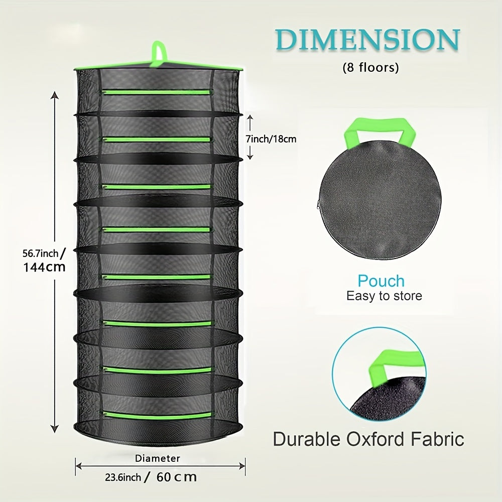 Foldable 6-Tier Drying Rack with Mesh for Seeds and Herbs