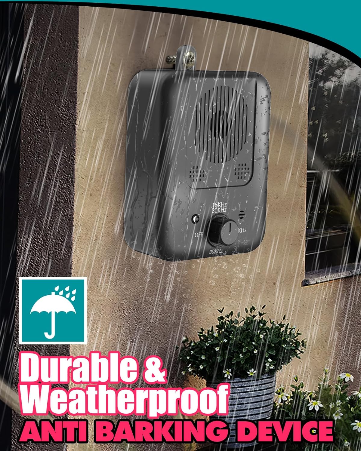 Rechargeable Ultrasonic Bark Control Device with 15m Range