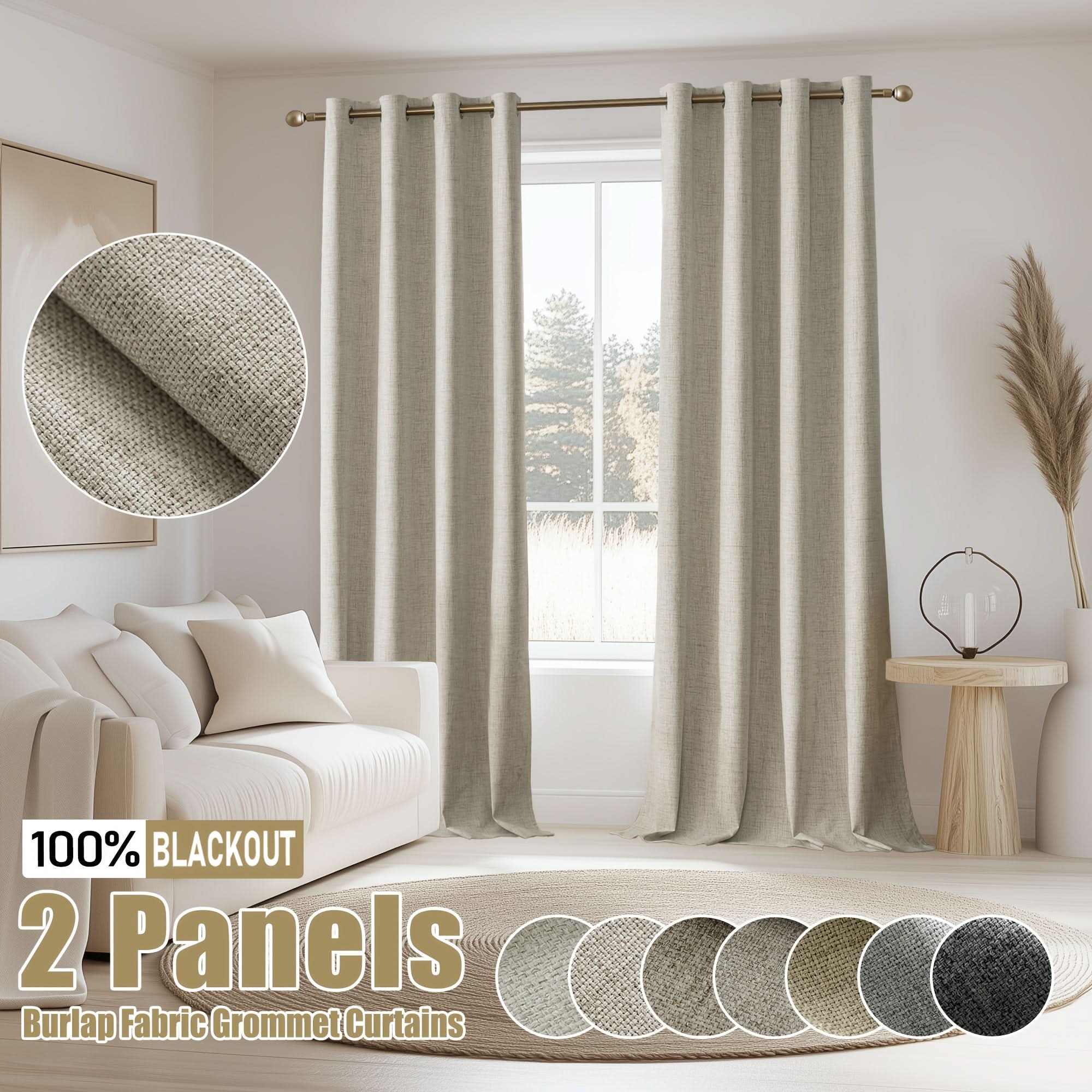Textured Blackout Curtains for Stylish Living Room Decor