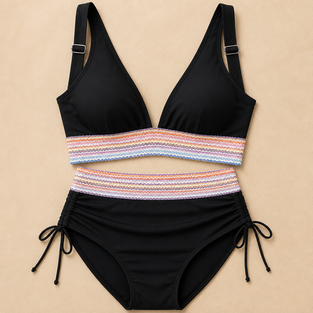 LumeaFit™ – High Waist Bikini with Tummy Control and Ruched Drawstring Sides