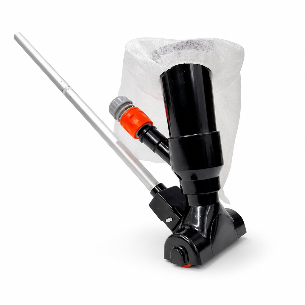 Garden Hose-Powered Venturi Pool Vacuum (5-Section Pole & Mesh Debris Bag)
