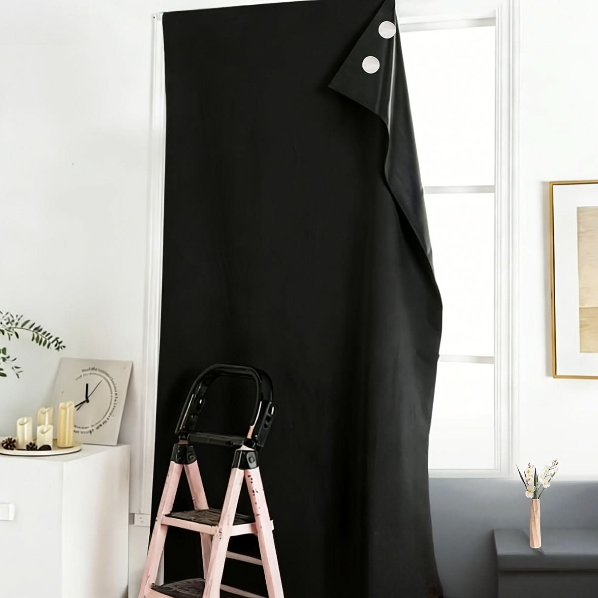 No-Drill Blackout Curtain for Travel and Bedroom - Blackout Shade