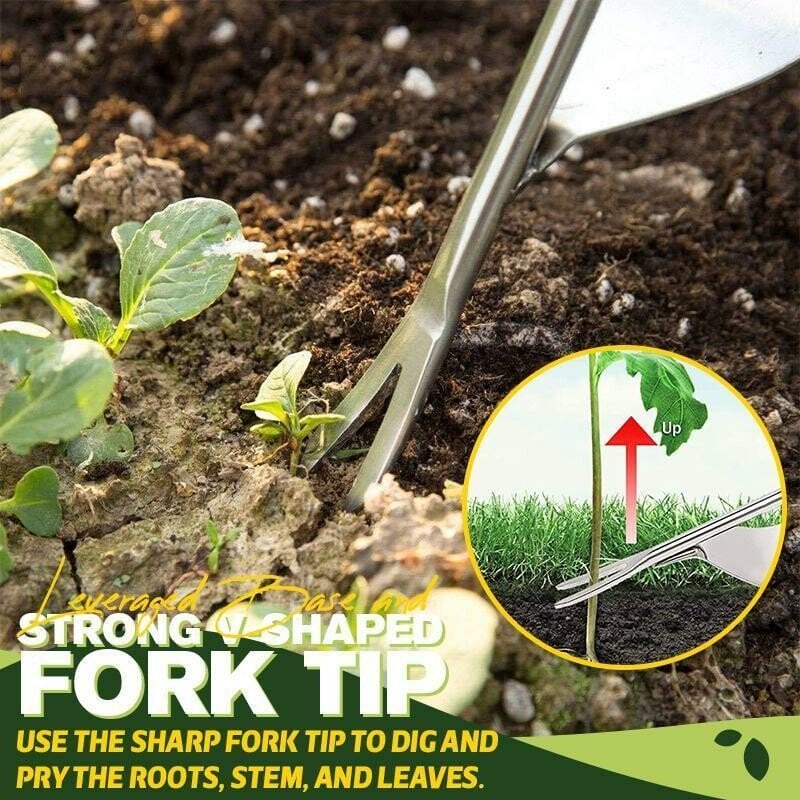 Ergonomic Stainless Steel Tool for Weed Removal – No Bending Required